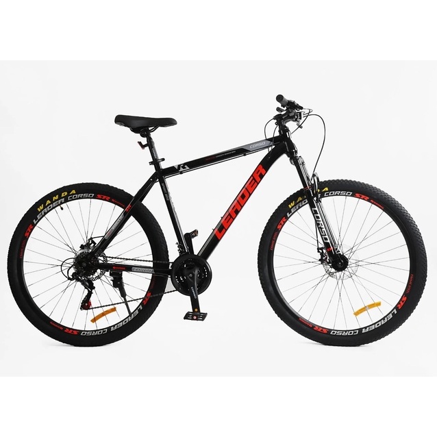 Велосипед 29 ST Corso «LEADER» LD-62300 сталь 21", (к-т SHIMANO) чорно-червоний фото westvelo.com
