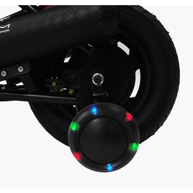 Електромотоцикл Corso H-42724 двигун 160W, акумулятор 24V 5Ah свинцево-кислотний, блакитний, Bluetooth, звук двигуна, колеса 12" фото westvelo.com