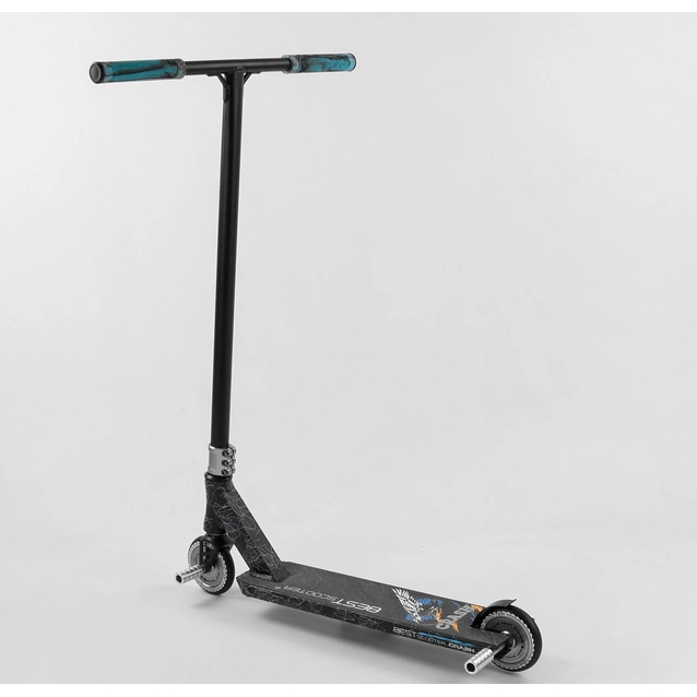 Самокат трюковий Best Scooter «CRASH» 37890 чорно-синій, HIC-система, пеги, AL диск та дека, колеса PU Ø110mm, ширина керма - 57 см фото westvelo.com