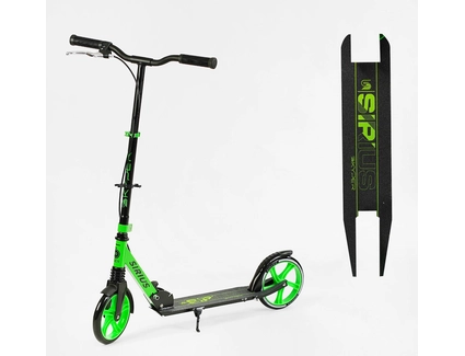 Самокат дитячий 2-х колісний, PU Skyper «SIRIUS» S 95019 чорно-салатовий, Ø200mm, 1 амортизатор, ручне гальмо