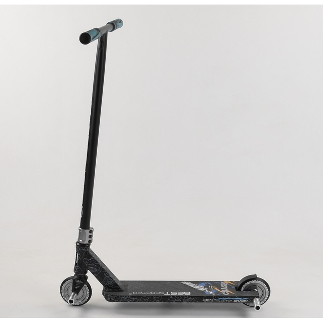 Самокат трюковий Best Scooter «CRASH» 37890 чорно-синій, HIC-система, пеги, AL диск та дека, колеса PU Ø110mm, ширина керма - 57 см фото westvelo.com