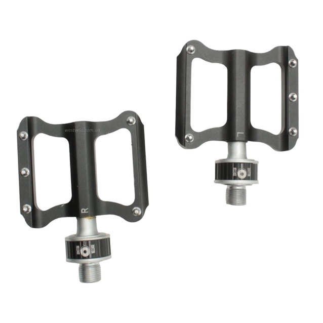 Педалі алюміній проми Crosser K-349F, швидкознімні, чорні з змінними шипами фото westvelo.com