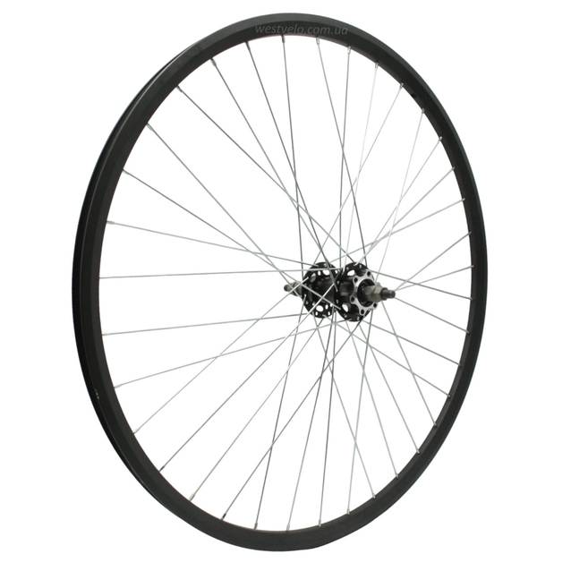 Колесо 26 зад, обід 2-ний чорний дисковий, втулка SHUNFENG проми, диск 6 болтів фото westvelo.com