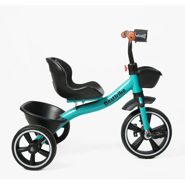 Дитячий велосипед 3-х колісний EVA (піна) Best Trike колеса 10-8, BS-36918/BS-36-918 блакитний, сталева рама, озвучування фото westvelo.com