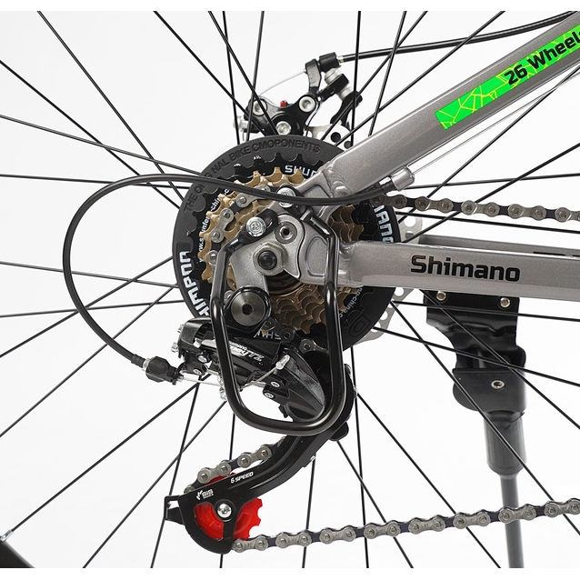 Велосипед 26 AL Corso «PULSAR» PL-26031 алюміній 13", (к-т SHIMANO) сіро-салатовий фото westvelo.com