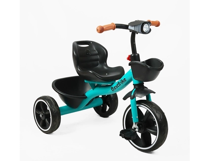 Дитячий велосипед 3-х колісний EVA (піна) Best Trike колеса 10-8, BS-36918/BS-36-918 блакитний, сталева рама, озвучування