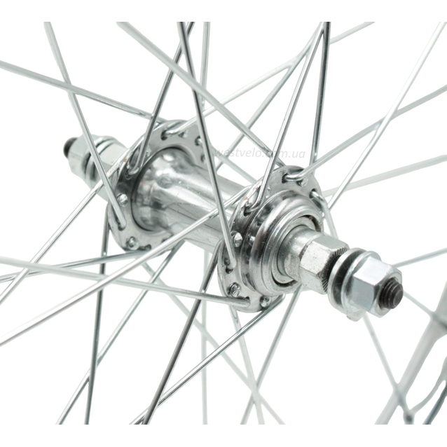 Колесо 20 перед, обід нікель, спиця 2мм, втулка М на віночках,з фліпером. фото westvelo.com