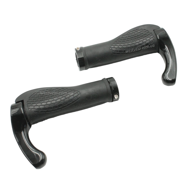 Гріпси ергономічні чорні з замком + роги чорні фото westvelo.com