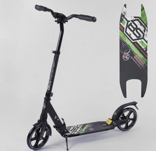 Самокат дитячий 2-х колісний, PU Best Scooter 33006 чорно-салатовий, Ø200mm, AL, 2 амортизатора