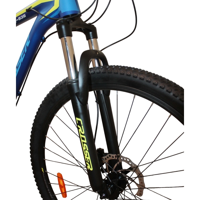 Велосипед 29 AL Crosser «MT-036» алюміній 19", (к-т Shimano+hydraulic) синьо-жовтий