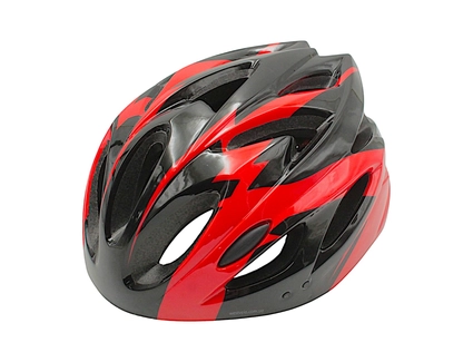 Вело шолом "TK Sport" 074 (56 см) з мигалкою, чорно-червоно-сірий