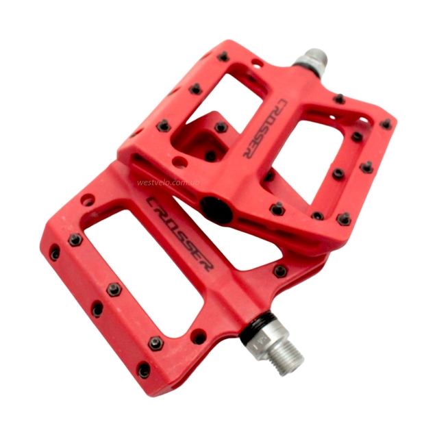 Педалі армопластик проми Crosser HF-633, червоні з змінними шипами фото westvelo.com