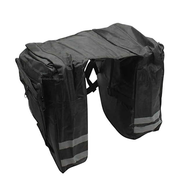 Сумка на багажник двостороння чорна фото westvelo.com