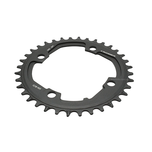 Зірка шатунів передня накладна AL CROSSER чорна на 36 T (104 BCD) (NARROW WIDE)