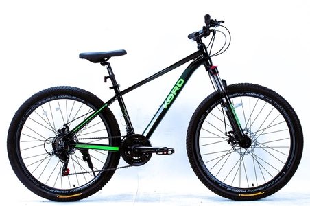 Велосипед 27.5 AL Corso «KORD» KD-27510 алюміній 15,5", (к-т SHIMANO) чорно-зелений