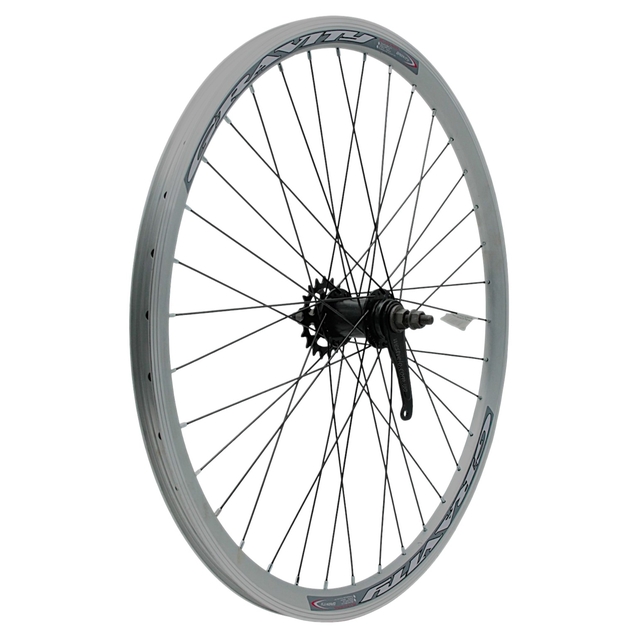 Колесо 26 зад, обід 2-ний сірий, втулка Falcon (чорна) + к-т, (SF-CT01) чорна спиця (зірка 19) фото westvelo.com