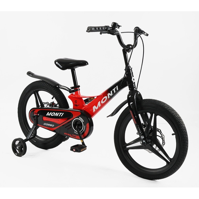 Дитячий велосипед 18 MG Corso «MONTI» MT-18621, магнієва рама, чорно-червоний фото westvelo.com
