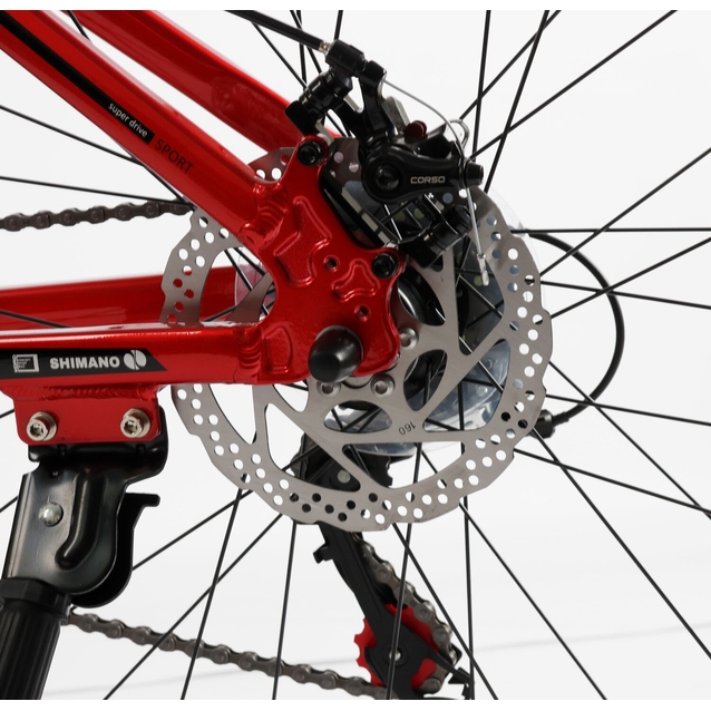 Велосипед 26 AL Corso «KORD» KD-90360 алюміній 15", (к-т SHIMANO) червоно-срібний фото westvelo.com