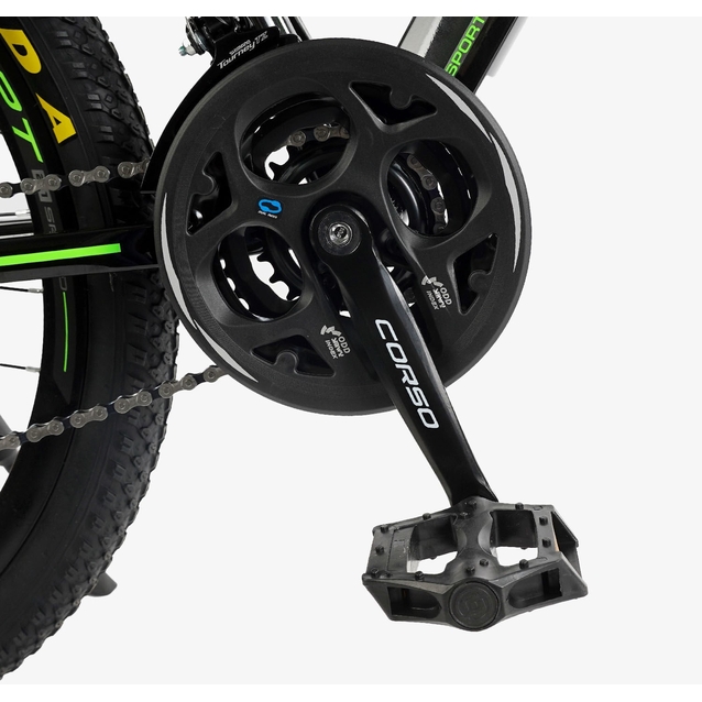 Велосипед 24 AL Corso «CONCEPT» CP-24790 алюміній 11", (к-т SHIMANO) чорно-салатовий фото westvelo.com