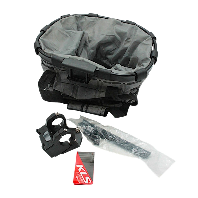 Сумка-кошик на руль KLS Shopper,(36/32/28см) сірий фото westvelo.com