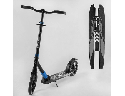 Самокат дитячий 2-х колісний, PU Best Scooter 40824 чорно-синій, колеса Ø230-215mm, AL, 1 амортизатор передній