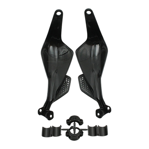 Захист рук на кермо мото FHS, 04 чорні фото westvelo.com