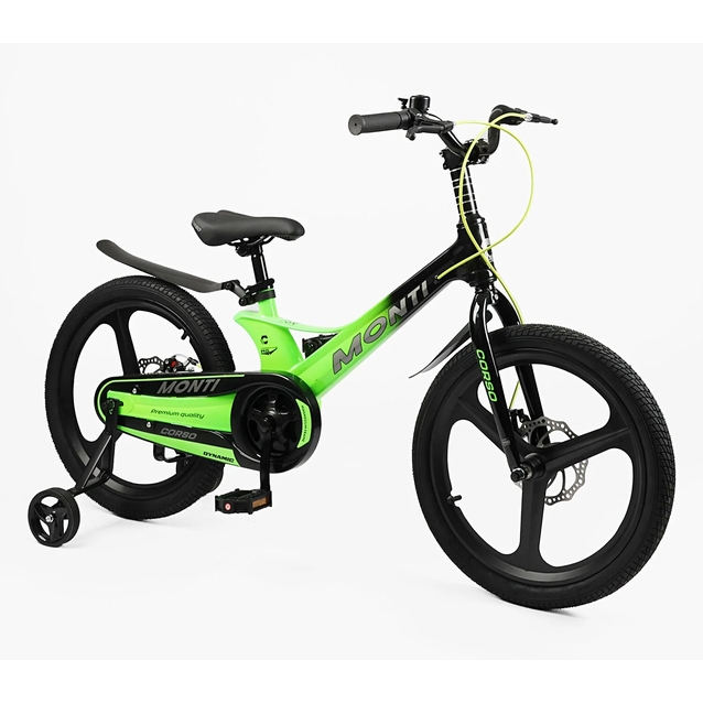 Дитячий велосипед 20 MG Corso «MONTI» MT-20662, магнієва рама, чорно-салатовий фото westvelo.com