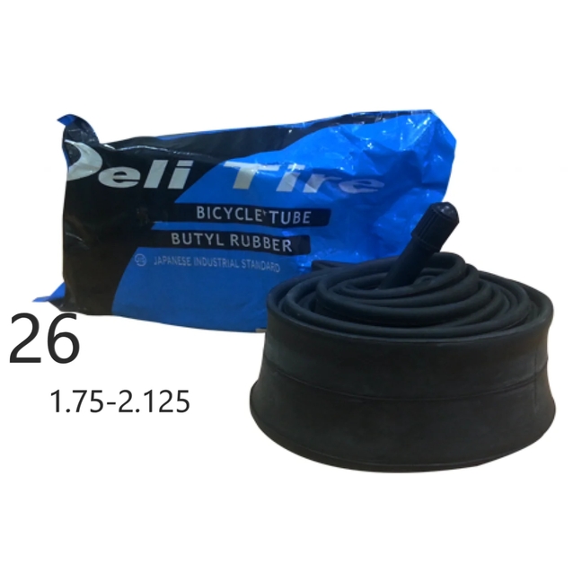 Камера 26 короткий ніпель AV 35mm DELI TIRE (1.75-2.125) фото westvelo.com