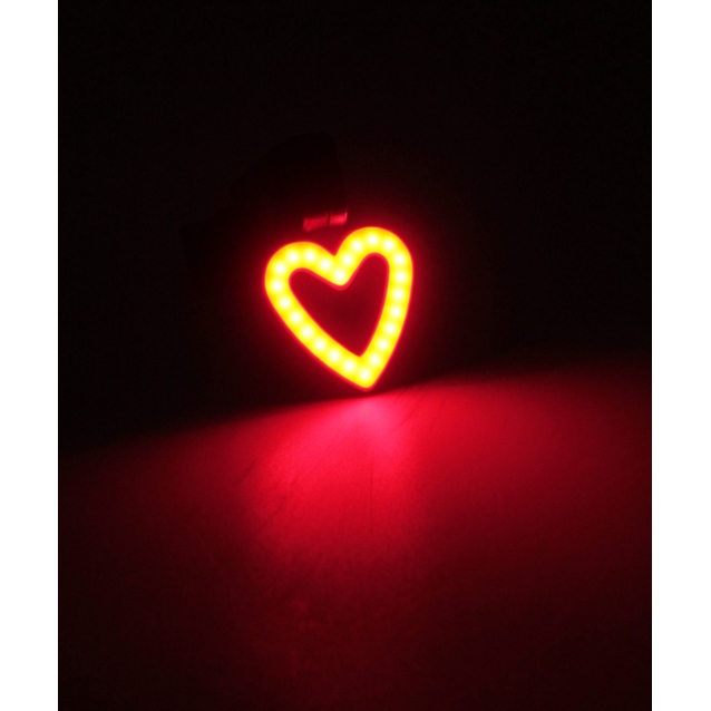 Мигалка на usb зарядку зад LED 902 "Серце" червона, з акумулятором фото westvelo.com