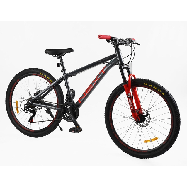 Велосипед 26 AL Corso «NEXT» NX-26159 алюміній 15", (к-т SHIMANO) графітово-червоний фото westvelo.com