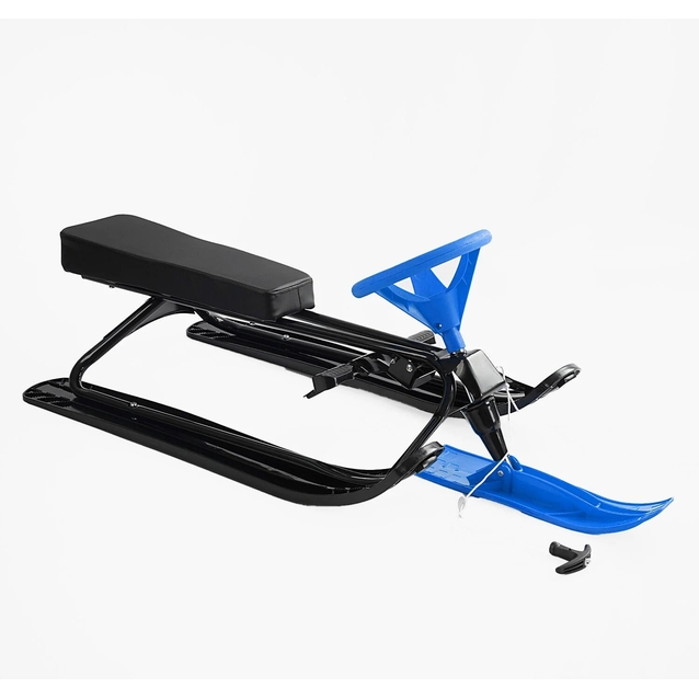 Санки з кермом (снігокат) Skyper сталевий, кругле кермо, синій фото westvelo.com