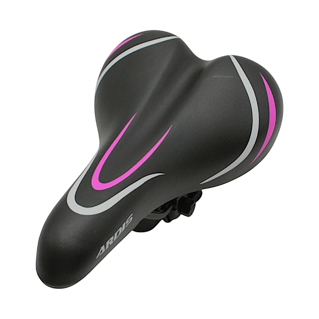 Сідло мтв ARDIS № 954, чорне з рожевою смужкою (245х140) фото westvelo.com