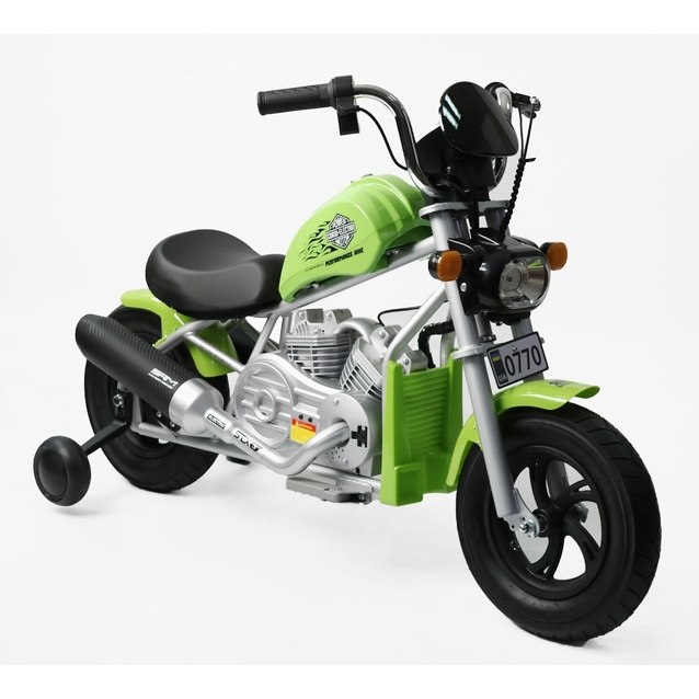 Електромотоцикл Corso H-52194 двигун 160W, акумулятор 24V5Ah свинцево-кислотний, салатовий, Bluetooth, звук двигуна, колеса 12" фото westvelo.com