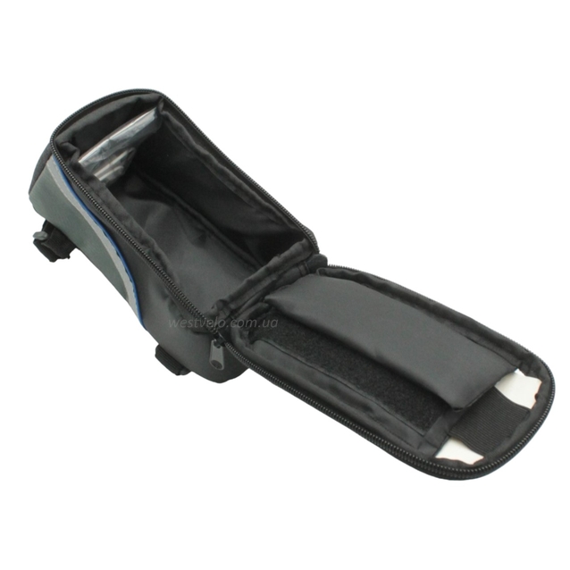 Сумка на раму + місце для телефону синя фото westvelo.com