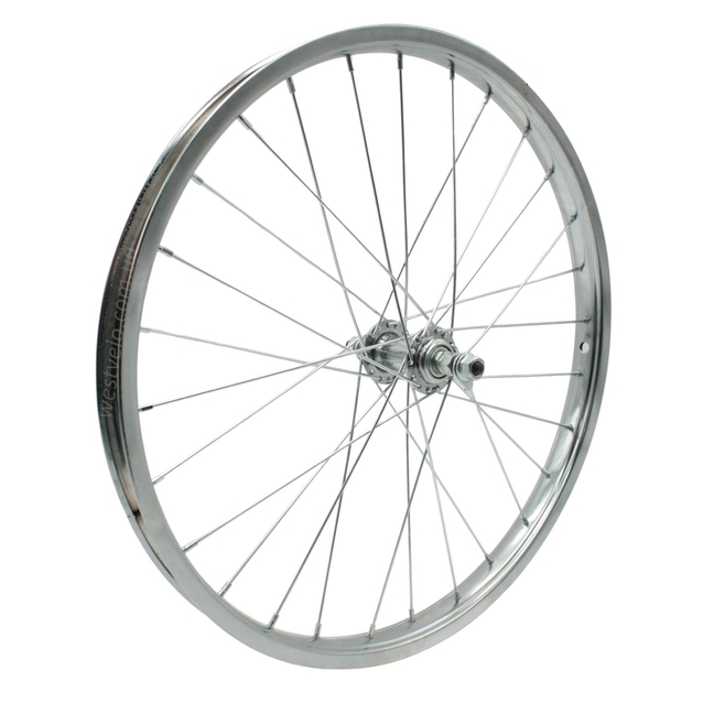 Колесо 20 перед, обід нікель, спиця 2мм, втулка М на віночках,з фліпером. фото westvelo.com