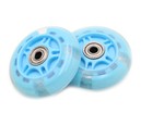 Колесо самоката дитячого пластик Ø80-22мм, діодне, синє фото westvelo.com