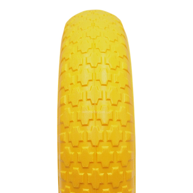 Колесо тачки жовте "8" 3.50-8 під вісь Ø16, пінополіуретанове фото westvelo.com