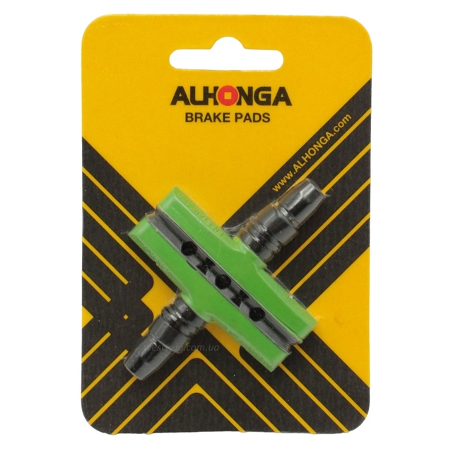 Колодки гальмівні V-brake ALHONGA зелені фото westvelo.com