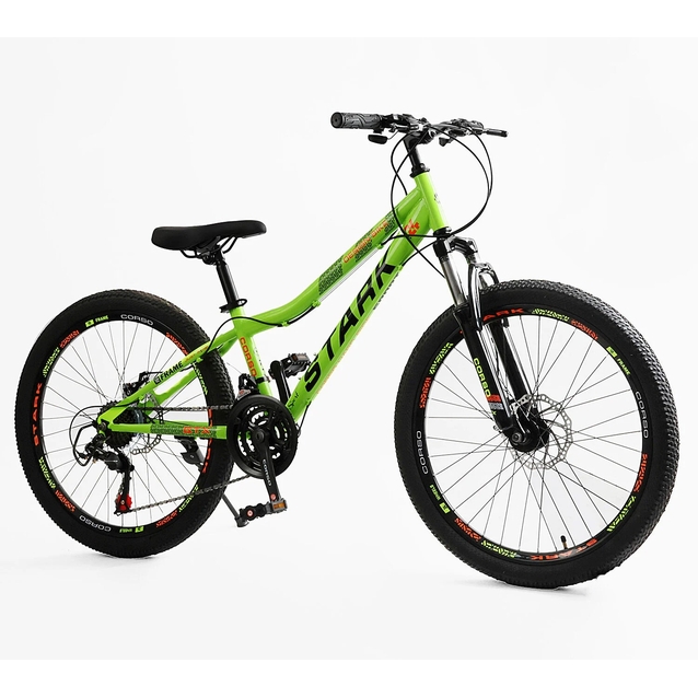 Велосипед 24 ST Corso «STARK» SK-24392 сталь 12", (к-т Saiguan) салатовий фото westvelo.com