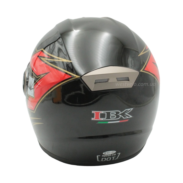 Мото шолом, закритий (XL) "IBK" Інтеграл, 101-4, чорний глянцевий фото westvelo.com