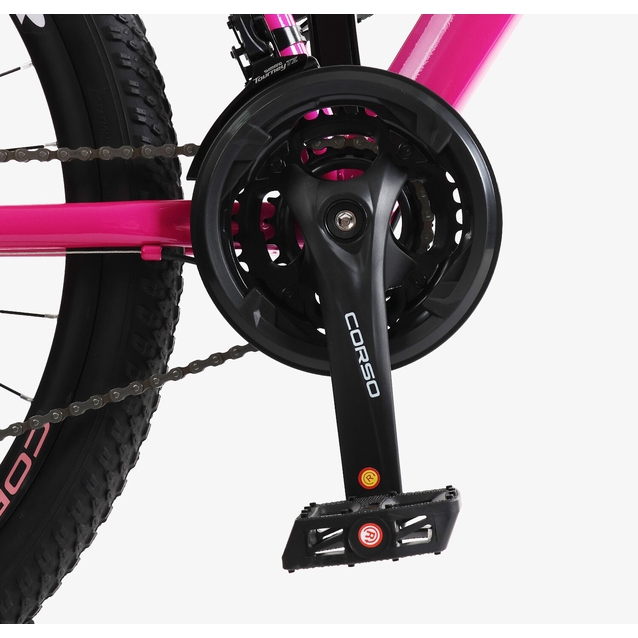 Велосипед 27.5 ST Corso «AMBER» MB-45744 сталь 15", (к-т SHIMANO) рожево-білий фото westvelo.com