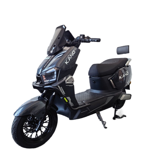 Електроскутер Corso «KANO» KN-640188, двигун 2000W, акумулятор 72V 30Ah літій-залізо-фосфатний, графітовий, колеса 12/10" фото westvelo.com