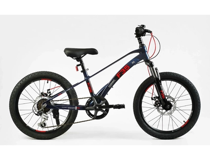 Велосипед 20 MG Corso «F35» MG-20563 магній 11", (к-т SHIMANO) синьо-червоний