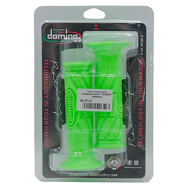 Мото гріпси DOMINO універсальні (тип11) зелені ITALY фото westvelo.com
