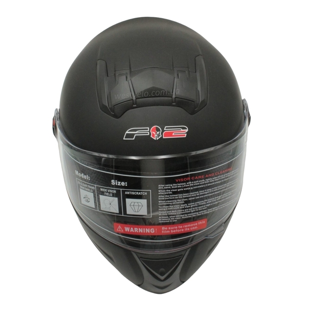 Мото шолом, закритий (S 55-56) F2 М61 чорний, матовий з відкидними окулярами фото westvelo.com