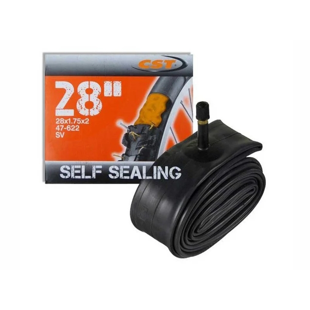 Камера 28 короткий ніпель AV 35mm CST (1.75-2.0) самоклеюча (з антипрокольним гелем) фото westvelo.com