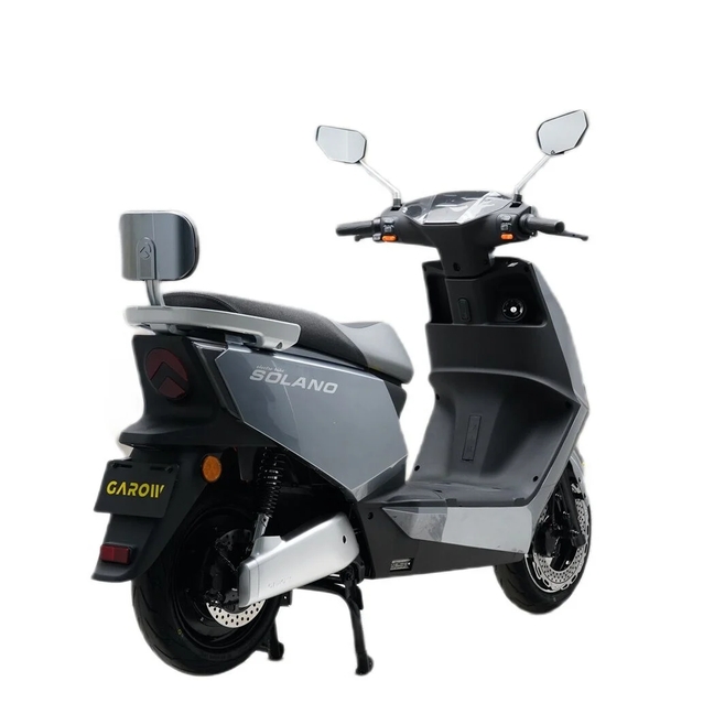 Електроскутер Garow «SOLANO» CR-412088, двигун 2500W, акумулятор 72V 30Ah літій-залізо-фосфатний, срібний, колеса 12/10" фото westvelo.com