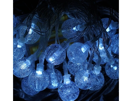 Гірлянда 2.95 м, 20 ліхтариків, «Снігові кульки» на батарейках, жовте світло, 2 режими (C 61487)