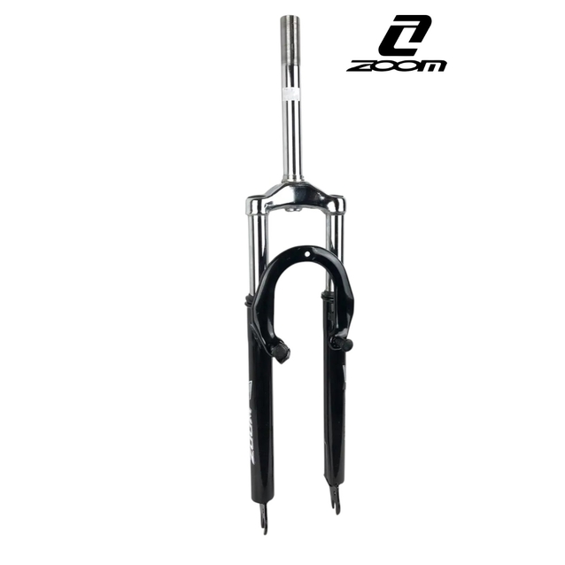 Вилка 26 аморт. різьб. ZOOM V-brake + disk шток L-200mm р.з L-100mm чорна фото westvelo.com