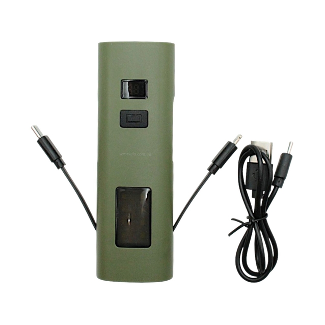 Фара Power bank (Type-C) (3000mAH), Z818-2x3W+COB, туристична, магніт, з (габаритним) аварійним червоним світлом (Темно-зелений хакі) фото westvelo.com